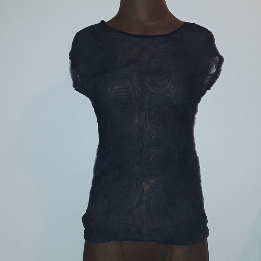 Navy sheer rose rop